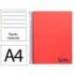 CUADERNO ESPIRAL LIDERPAPEL A4 WONDER TAPA PLASTICO 80H 90GR RAYADO HORIZONTAL CON MARGEN COLOR ROJO