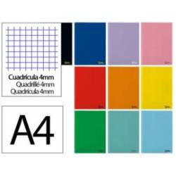 LIBRETA LIDERPAPEL SMART A4 48 HOJAS 75G/M2 CUADRO 4MM CON MARGEN COLORES SURTIDOS