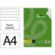 RECAMBIO LIDERPAPEL DIN A4 100 HOJAS 75 GR HORIZONTAL CON MARGEN 4 TALADROS