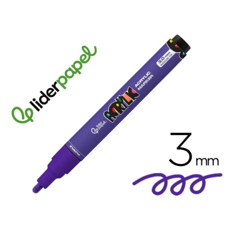 ROTULADOR LIDERPAPEL ACRYLIC BASE AGUA TODO TIPO DE SUPERFICIE PUNTA REDONDA 3 MM PURPURA