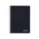 CUADERNO ESPIRAL LIDERPAPEL DIN A5 WITTY TAPA DURA 80H 90GR CUADRO 4MM CON MARGEN COLOR NEGRO