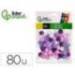 POMPONES DE COLORES LIDERPAPEL 1,5 CM TONALIDADES VIOLETA BOLSA CON 80 UNIDADES