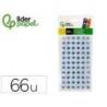 OJO ADHESIVO LIDERPAPEL 10 MM CON PUPILA NEGRA Y PESTAÑA DE COLOR AZUL PACK DE 66 UNIDADES