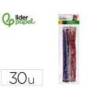 LIMPIAPIPAS DE CHENILLA LIDERPAPEL 30 CM COLORES BRILLANTES SURTIDOS BOLSA DE 30 UNIDADES