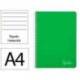 CUADERNO ESPIRAL LIDERPAPEL DIN A4 WITTY TAPA DURA 80H 90GR RAYADO HORIZONTAL CON MARGEN COLOR VERDE