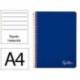 CUADERNO ESPIRAL LIDERPAPEL DIN A4 WITTY TAPA DURA 80H 90GR RAYADO HORIZONTAL CON MARGEN COLOR AZUL OSCURO