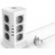 REGLETA Q-CONNECT ENCHUFE MULTIPLE 16 EN 1 CABLE 2 MT 12 TOMAS DE CORRIENTE+3 USB+1 USB TIPO C 120X120X210MM