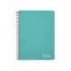 CUADERNO ESPIRAL LIDERPAPEL DIN A4 WITTY TAPA DURA 80H 90GR CUADRO 4MM CON MARGEN COLOR TURQUESA
