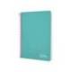 CUADERNO ESPIRAL LIDERPAPEL DIN A4 WITTY TAPA DURA 80H 90GR CUADRO 4MM CON MARGEN COLOR TURQUESA