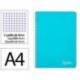 CUADERNO ESPIRAL LIDERPAPEL DIN A4 WITTY TAPA DURA 80H 90GR CUADRO 4MM CON MARGEN COLOR CELESTE