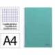 CUADERNO ESPIRAL LIDERPAPEL DIN A4 SMART TAPA BLANDA 80H 75GR CUADRO 4MM CON MARGEN COLOR TURQUESA