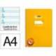 CUADERNO ESPIRAL LIDERPAPEL DIN A4 PAUTAGUIA TAPA DURA 80H 90 GR CUADRO PAUTADO 4MM COLOR AMARILLO