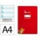 CUADERNO ESPIRAL LIDERPAPEL DI N A4 PAUTAGUIA TAPA BLANDA 80H 75 GR CUADRO PAUTADO 5MM COLOR ROJO