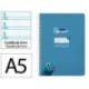 CUADERNO ESPIRAL LIDERPAPEL DI N A5 PAUTAGUIA TAPA DURA 80H 90 GR CUADRO PAUTADO 5MM COLOR AZUL
