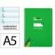 CUADERNO ESPIRAL LIDERPAPEL DI N A5 PAUTAGUIA TAPA DURA 80H 90 GR CUADRO PAUTADO 4MM COLOR VERDE