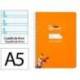 CUADERNO ESPIRAL LIDERPAPEL DI N A5 PAUTAGUIA TAPA DURA 80H 90 GR CUADRO PAUTADO 4MM COLOR NARANJA