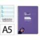 CUADERNO ESPIRAL LIDERPAPEL DI N A5 PAUTAGUIA TAPA DURA 80H 90 GR CUADRO PAUTADO 4MM COLOR LILA