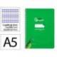 CUADERNO ESPIRAL LIDERPAPEL DI N A5 PAUTAGUIA TAPA DURA 80H 90 GR CUADRO PAUTADO 3MM COLOR VERDE