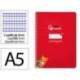 CUADERNO ESPIRAL LIDERPAPEL DI N A5 PAUTAGUIA TAPA DURA 80H 90 GR CUADRO PAUTADO 3MM COLOR ROJO