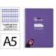 CUADERNO ESPIRAL LIDERPAPEL DI N A5 PAUTAGUIA TAPA DURA 80H 90 GR CUADRO PAUTADO 3MM COLOR LILA