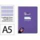 CUADERNO ESPIRAL LIDERPAPEL DI N A5 PAUTAGUIA TAPA BLANDA 40H 75 GR CUADRO PAUTADO 2,5MM COLOR LILA