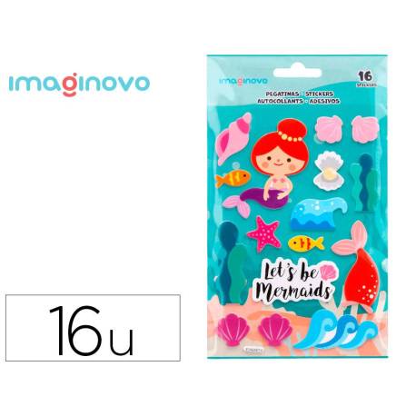 PEGATINAS IMAGINOVO SIRENAS MAGIC DREAMS CON RELIEVE 210X130 MM EN BLISTER
