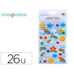 PEGATINAS IMAGINOVO ARCOIRIS MAGIC DREAMS CON RELIEVE 190X105 MM EN BLISTER