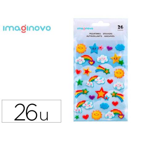 PEGATINAS IMAGINOVO ARCOIRIS MAGIC DREAMS CON RELIEVE 190X105 MM EN BLISTER