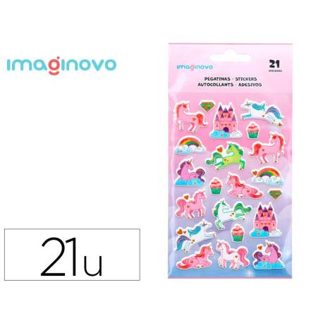 PEGATINAS IMAGINOVO UNICORNIOS MAGIC DREAMS CON RELIEVE 190X105 MM EN BLISTER