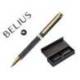 BOLIGRAFO BELIUS WILD WEST ALUMINIO COLOR NEGRO DORADO TINTA COLOR AZUL CAJA DE DISEÑO