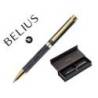 BOLIGRAFO BELIUS WILD WEST ALUMINIO COLOR NEGRO DORADO TINTA COLOR AZUL CAJA DE DISEÑO
