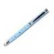 PLUMA BELIUS BELLA ALUMINIO COLOR AZUL CELESTE DISEÑO PLATEADO RELIEVE TINTA AZUL CAJA DE DISEÑO