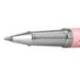 ROLLER BELIUS BELLA ALUMINIO COLOR ROSA DISEÑO PLATEADO RELIEVE TINTA COLOR NEGRO CAJA DE DISEÑO