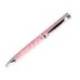 BOLIGRAFO BELIUS BELLA ALUMINIO COLOR ROSA DISEÑO PLATEADO RELIEVE TINTA AZUL CAJA DE DISEÑO