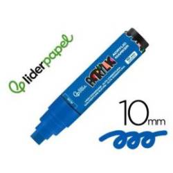 ROTULADOR LIDERPAPEL ACRYLIC BASE AGUA TODO TIPO DE SUPERFICIE PUNTA RECTANGULAR 10 MM AZUL
