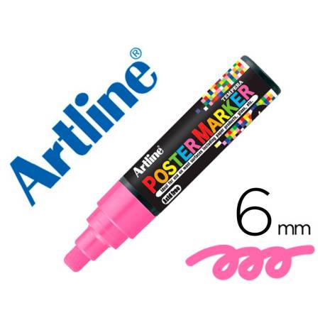 Rotulador Artline Poster Marker EPP-6 Punta Redonda Trazo 6mm Color Rosa Flúor