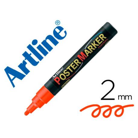 Rotulador Artline Poster Marker EPP-4 Punta Redonda Trazo 2mm Color Naranja Flúor