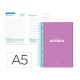 AGENDA ESCOLAR LIDERPAPEL 25-26 ESPIRAL CLASSIC MORADO DIA PAGINA A5 BILINGÜE PAPEL FSC 70 GR