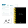 AGENDA ESCOLAR LIDERPAPEL 25-26 ESPIRAL CLASSIC NEGRO SEMANA VISTA A5 BILINGÜE PAPEL FSC 70 GR