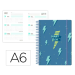 AGENDA ESCOLAR LIDERPAPEL 25-26 ESPIRAL PATTERNS RAYOS AZUL SEMANA VISTA A6 BILINGÜE PAPEL FSC 80 GR