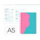 AGENDA ESCOLAR LIDERPAPEL 25-26 ESPIRAL WAVES TURQUESA SEMANA VISTA A5 BILINGÜE PAPEL FSC 80 GR