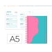 AGENDA ESCOLAR LIDERPAPEL 25-26 ESPIRAL WAVES TURQUESA SEMANA VISTA A5 BILINGÜE PAPEL FSC 80 GR