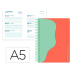 AGENDA ESCOLAR LIDERPAPEL 25-26 ESPIRAL WAVES ROJO SEMANA VISTA A5 BILINGÜE PAPEL FSC 80 GR