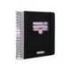 AGENDA ESCOLAR ANTARTIK 25-26 ESPIRAL NEON NEGRO DIA PAGINA A5 BILINGÜE PAPEL FSC 80 GR