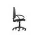 SILLA ROCADA DE OFICINA BRAZOS FIJOS BASE NYLON RESPALDO Y ASIENTO TELA IGNIFUGA GRIS