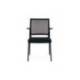 SILLA ROCADA CONFIDENTE BRAZOS FIJOS ESTRUCTURA METALICA ASIENTO TELA IGNIFUGA NEGRO RESPALDO MALLA