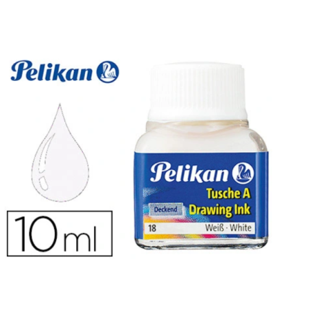 TINTA CHINA PELIKAN BLANCO BOTE DE 10 ML
