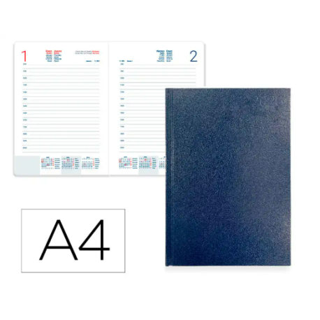 AGENDA ENCUADERNADA LIDERPAPEL CORFU A4 2026 DIA PAGINA AZUL PAPEL 60 GR