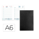 AGENDA ENCUADERNADA LIDERPAPEL CORFU A6 2026 DIA PAGINA NEGRO PAPEL 60 GR