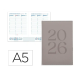 AGENDA ENCUADERNADA LIDERPAPEL CRETA 150X210 MM 2026 SEMANA VISTA GRIS PAPEL 70 GR